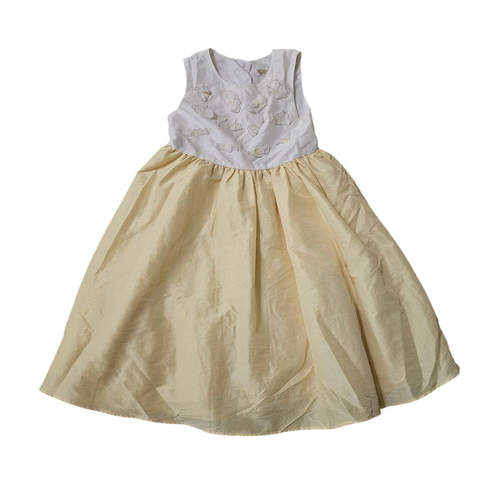 Girls Cherokee Size 6X Dress White Yellow